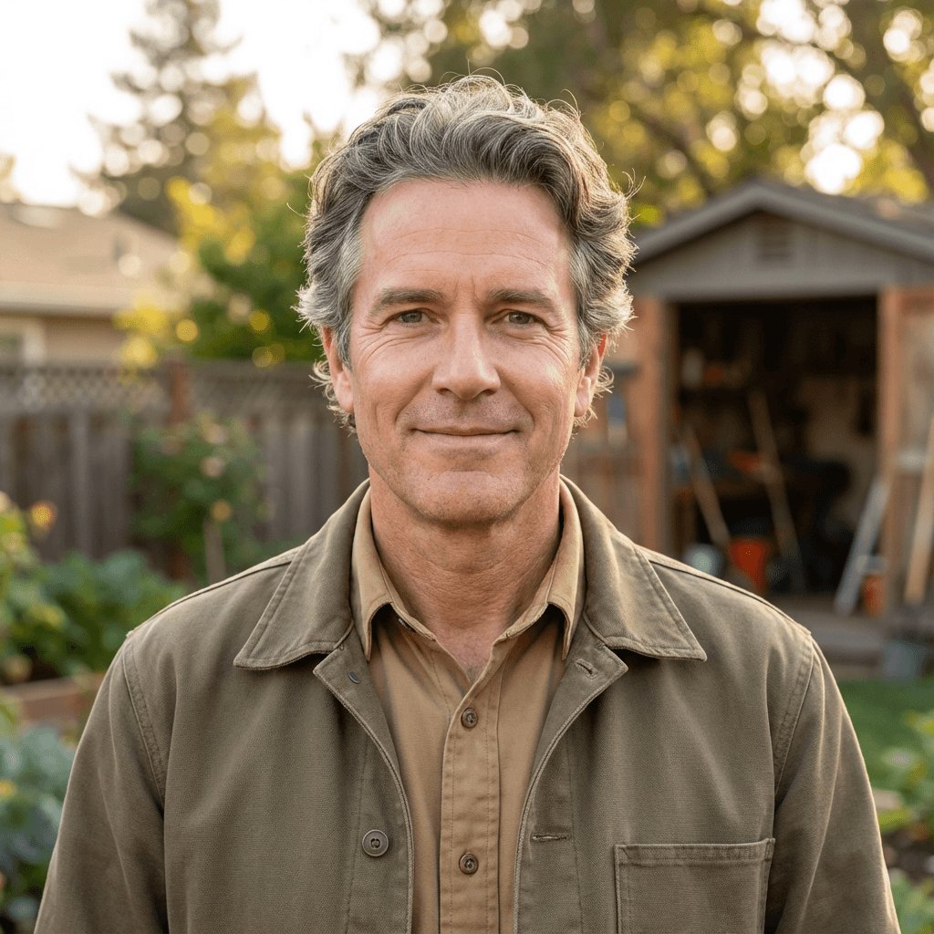 Dave Kowalski standing on his front porch